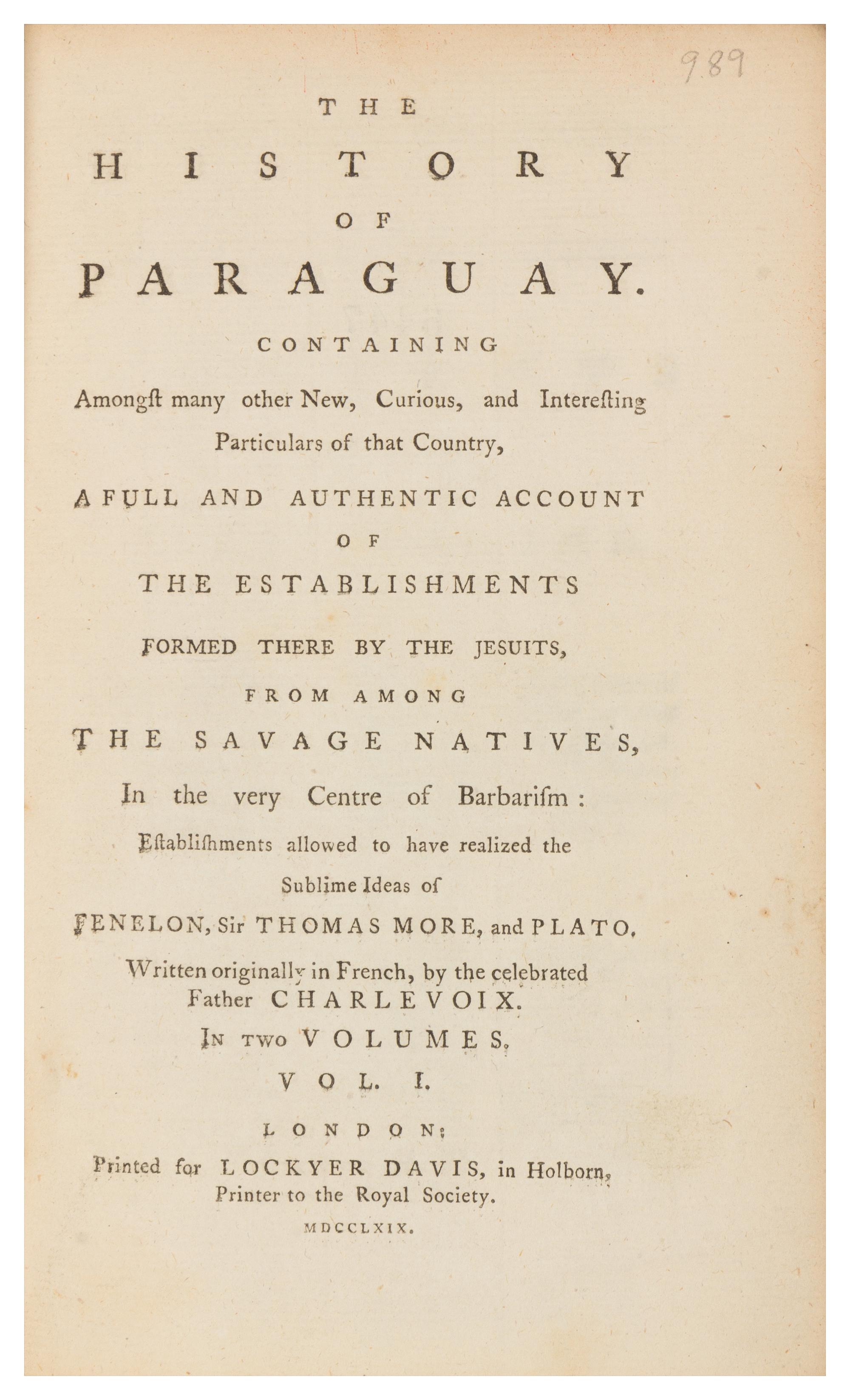 CHARLEVOIX, Pierre Francois Xavier de (1682-1761)
