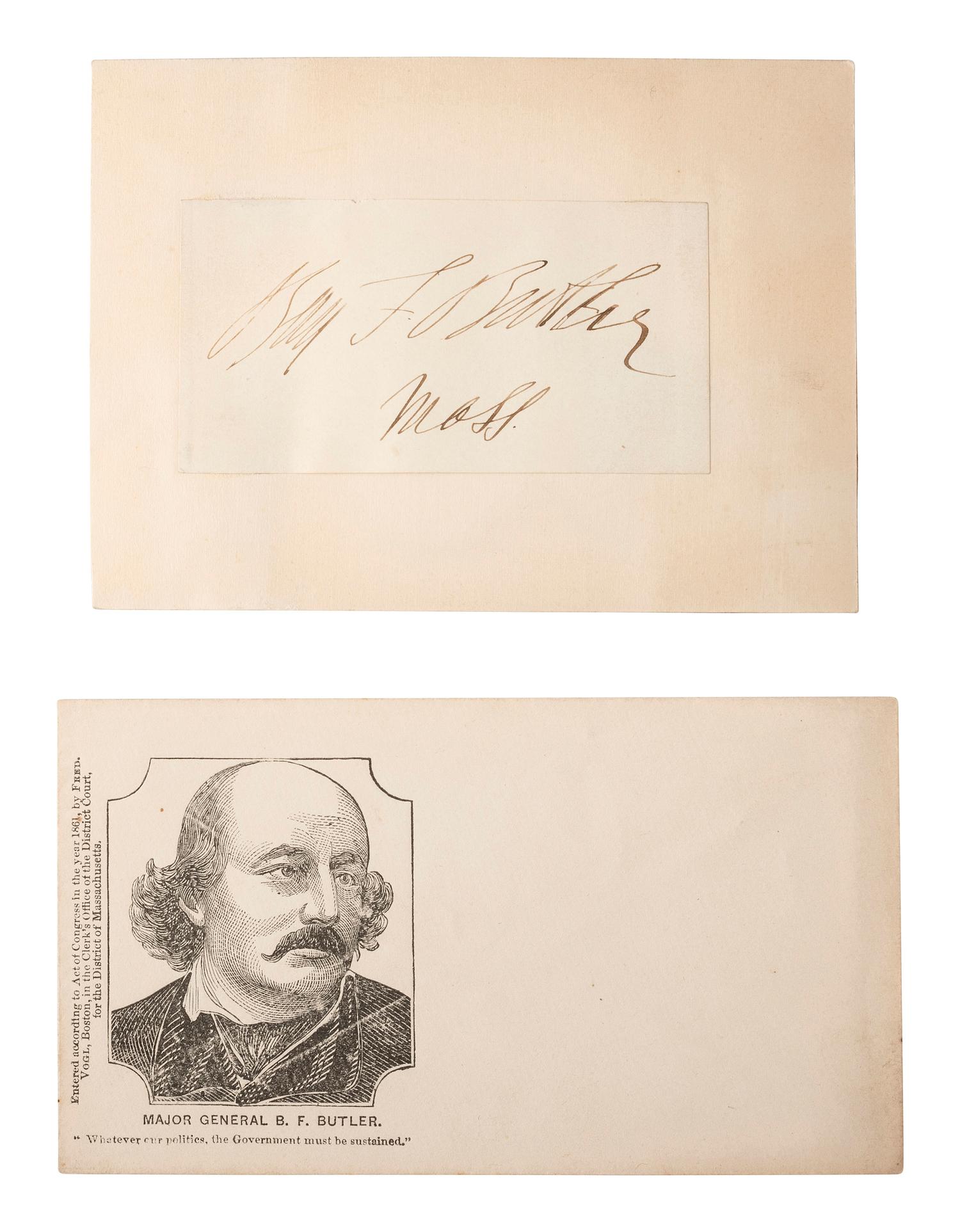 [CIVIL WAR]. Autographs from Civil War soldiers incl. Generals SHERMAN, MCCLELLAN, and BUTLER.
