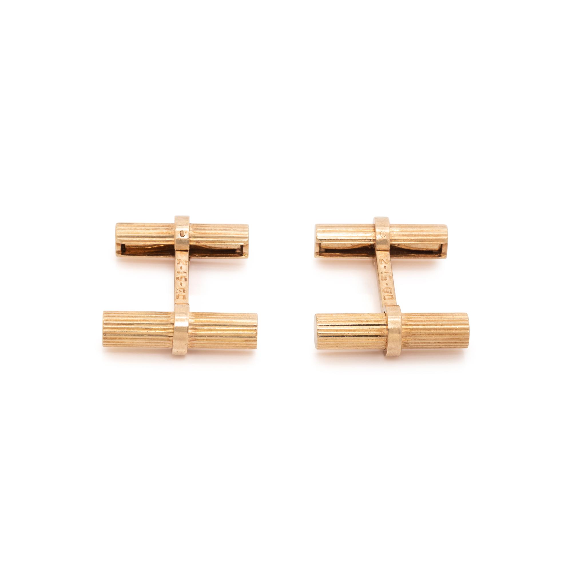 TIFFANY & CO., YELLOW GOLD CUFFLINKS