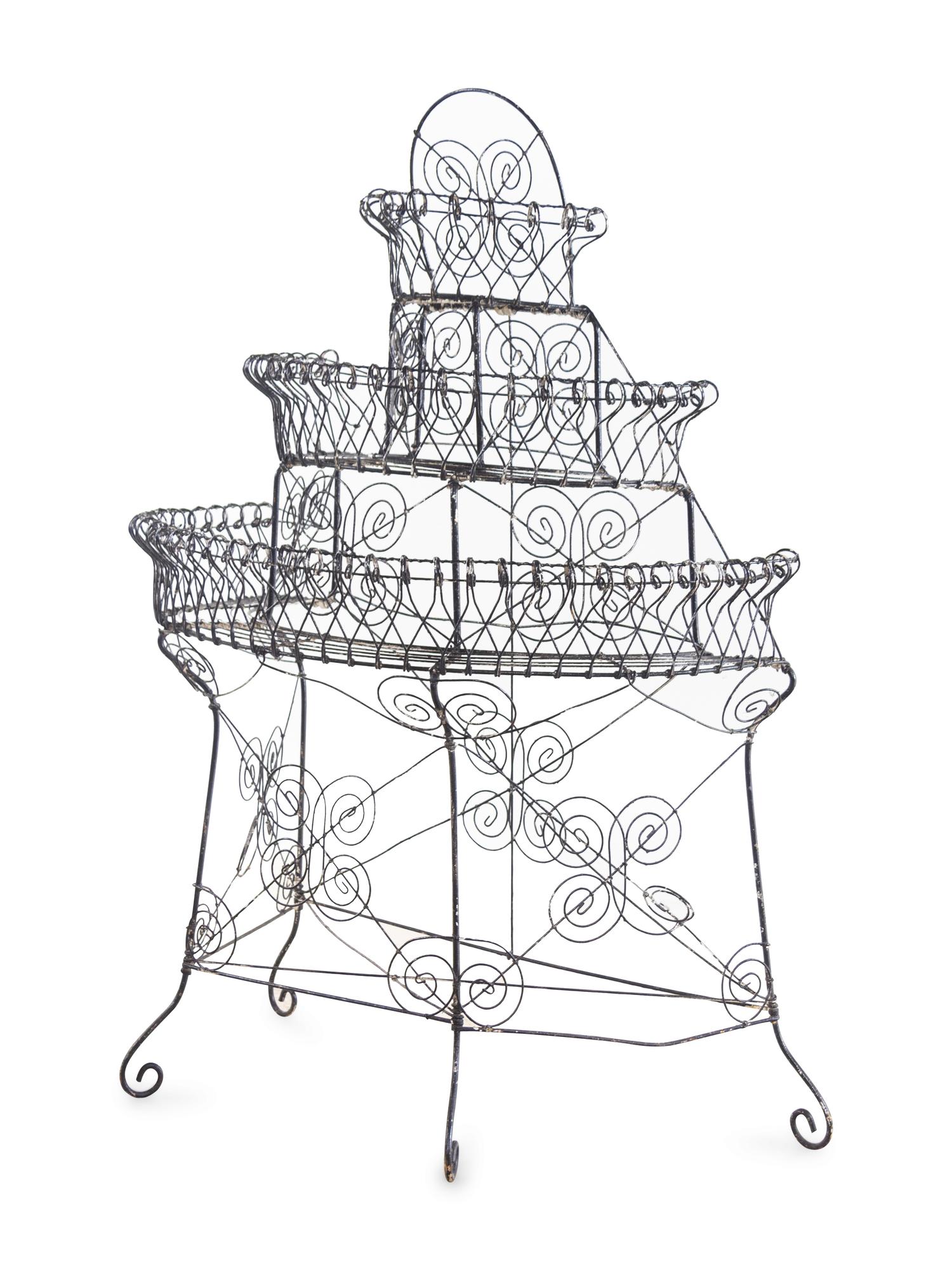 A Victorian Wirework Plant Stand