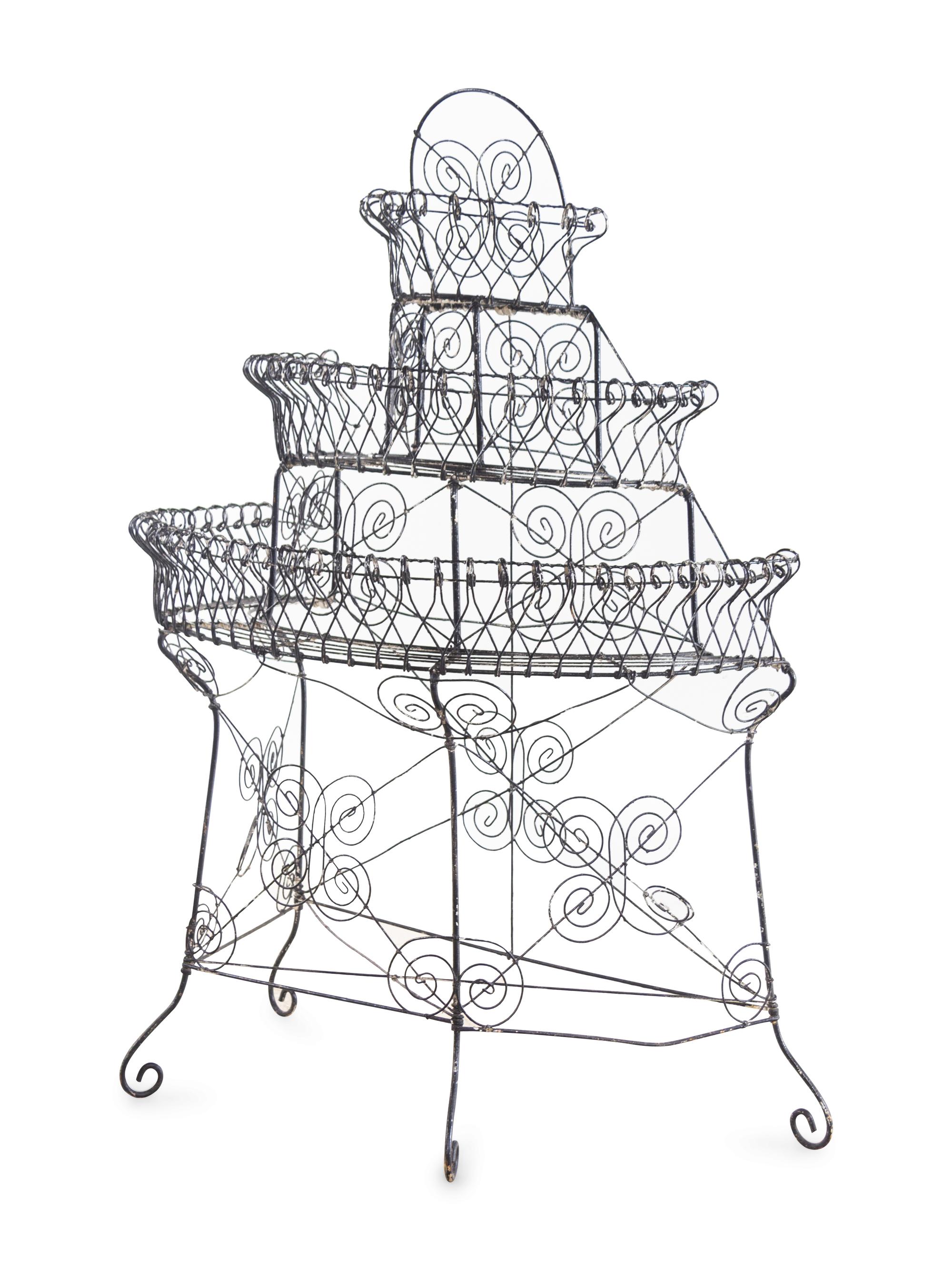 A Victorian Wirework Plant Stand
