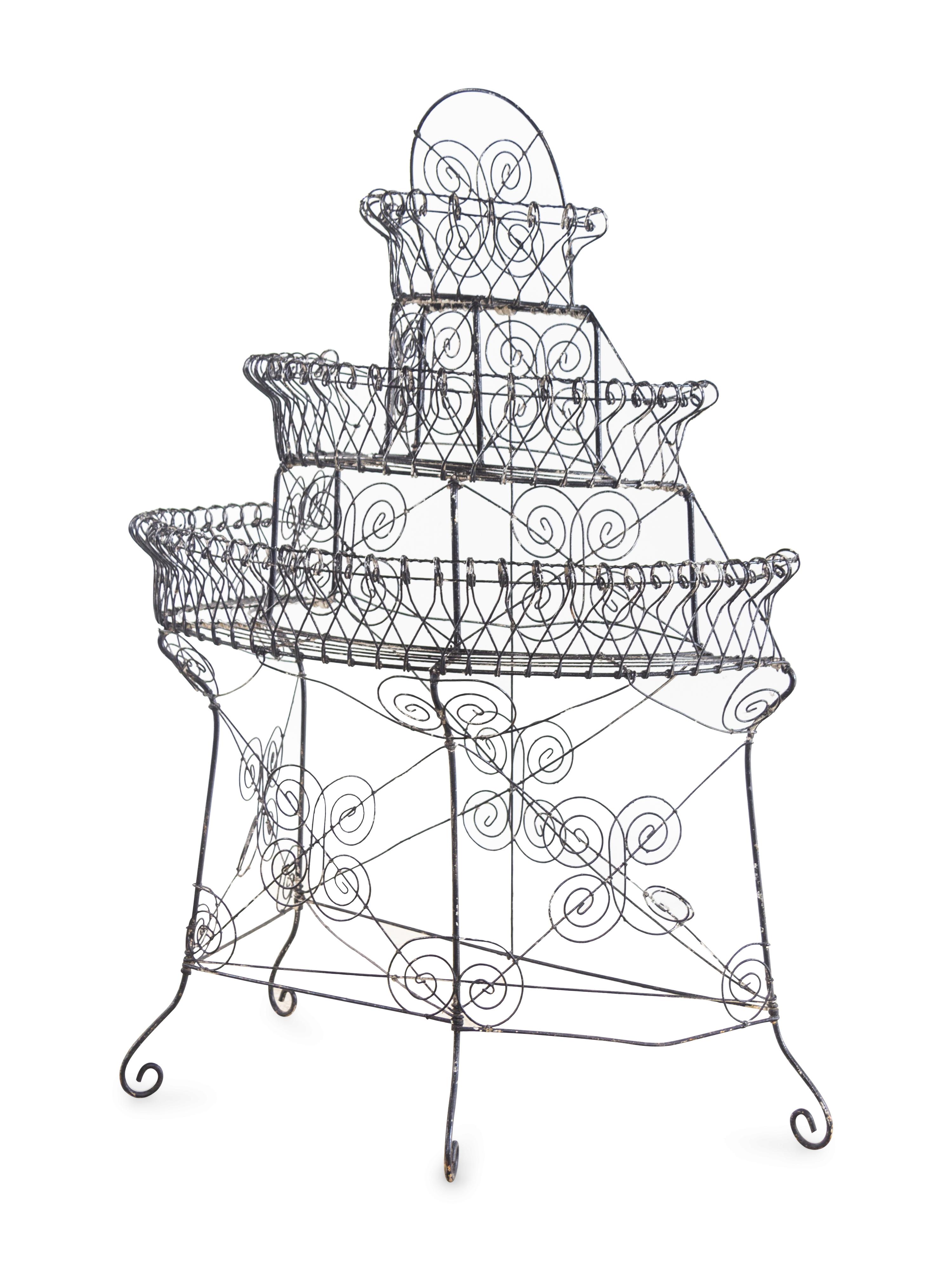 A Victorian Wirework Plant Stand