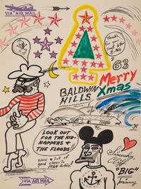 Dear Ruthie... , 1963 (two page letter drawing to the Artist's maternal aunt Ruth Marchant)
