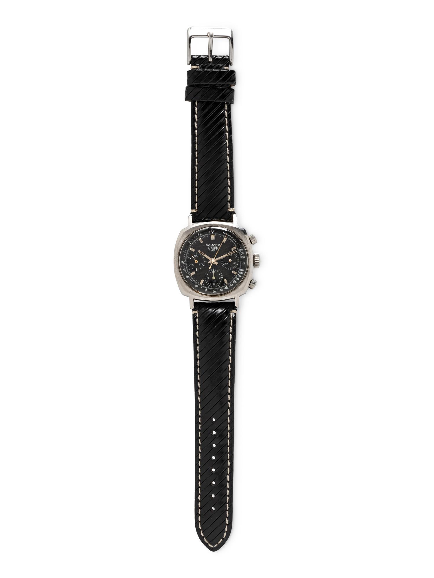 HEUER, REF. 7220 STAINLESS STEEL 'CAMARO' CHRONOGRAPH WATCH