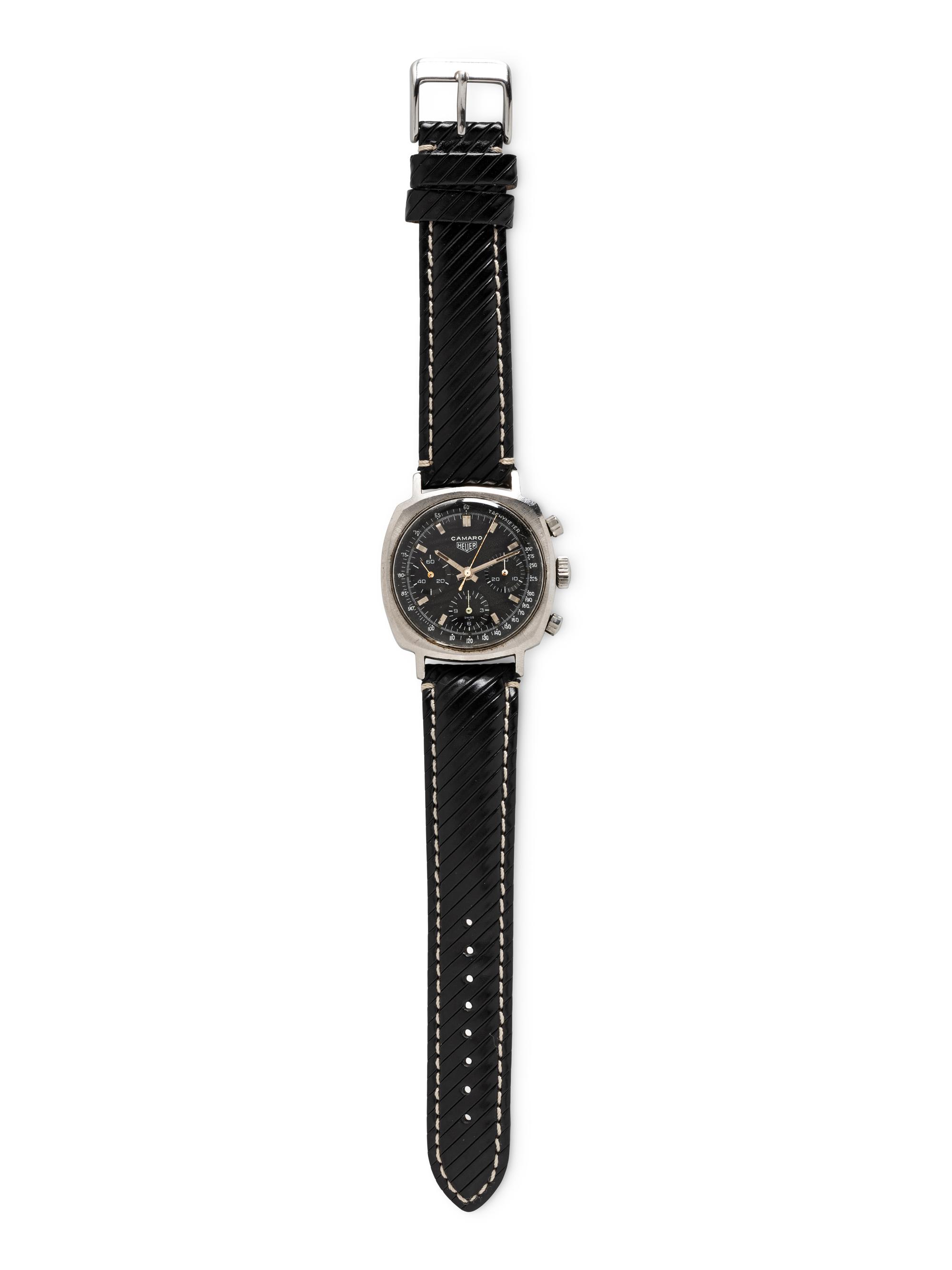 HEUER, REF. 7220 STAINLESS STEEL 'CAMARO' CHRONOGRAPH WATCH