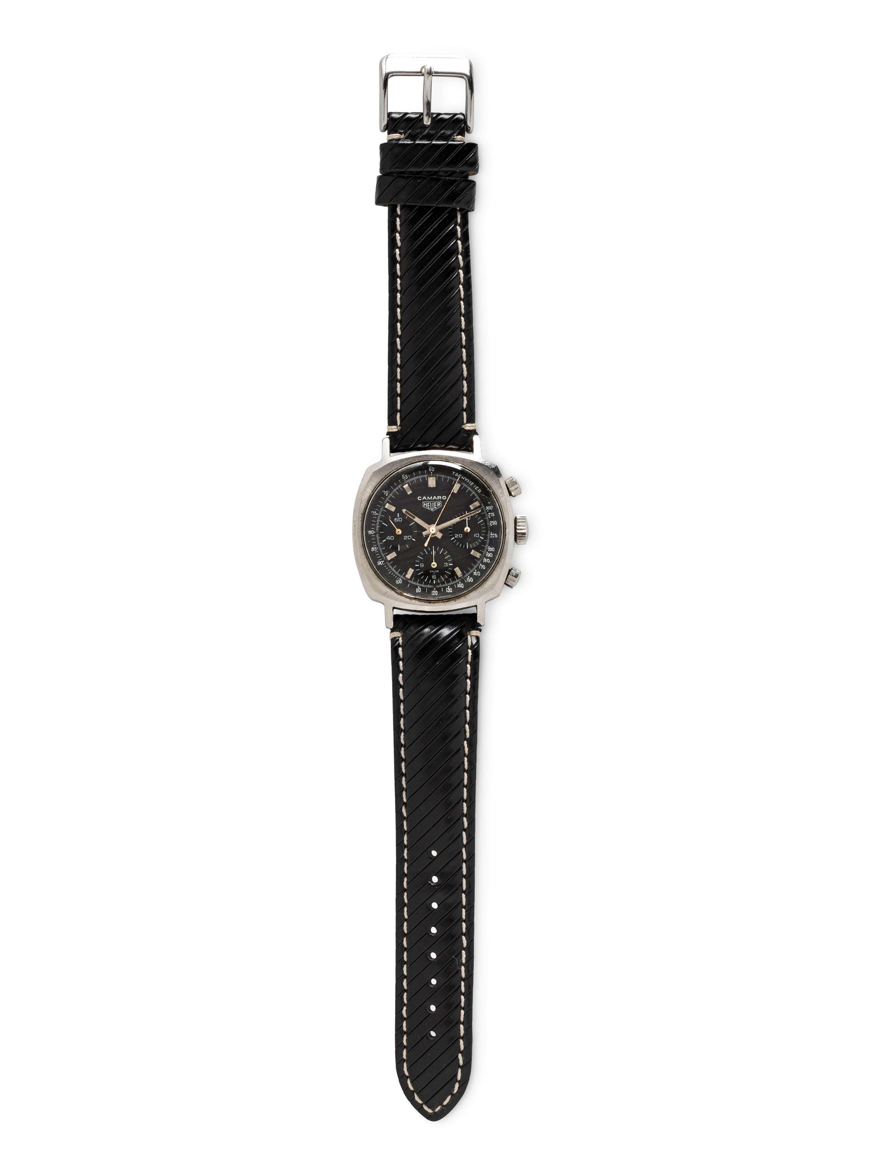 HEUER, REF. 7220 STAINLESS STEEL 'CAMARO' CHRONOGRAPH WATCH