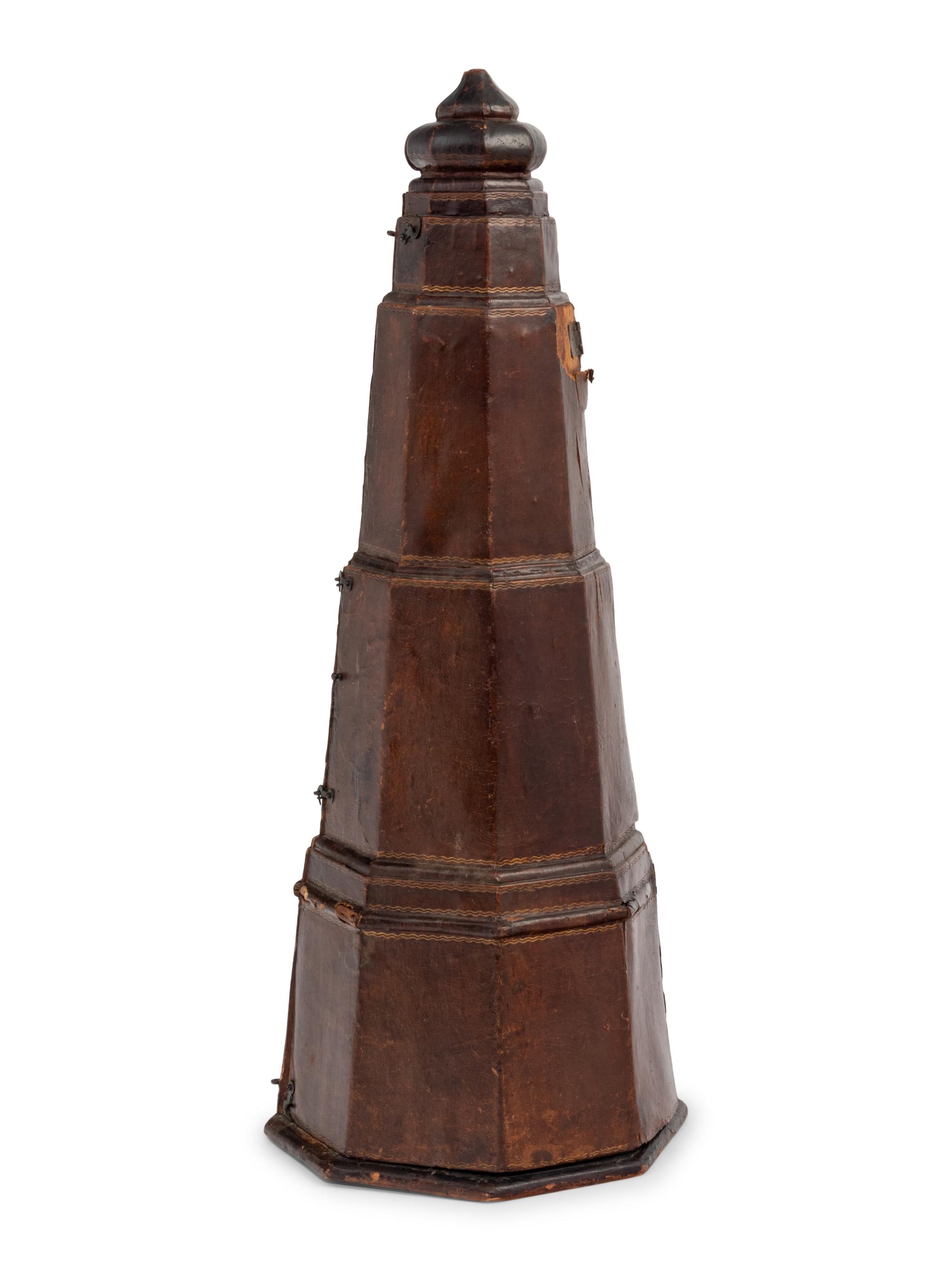 A Chinese Export Black and Gilt Lacquer Pagoda-Form Stacking Container