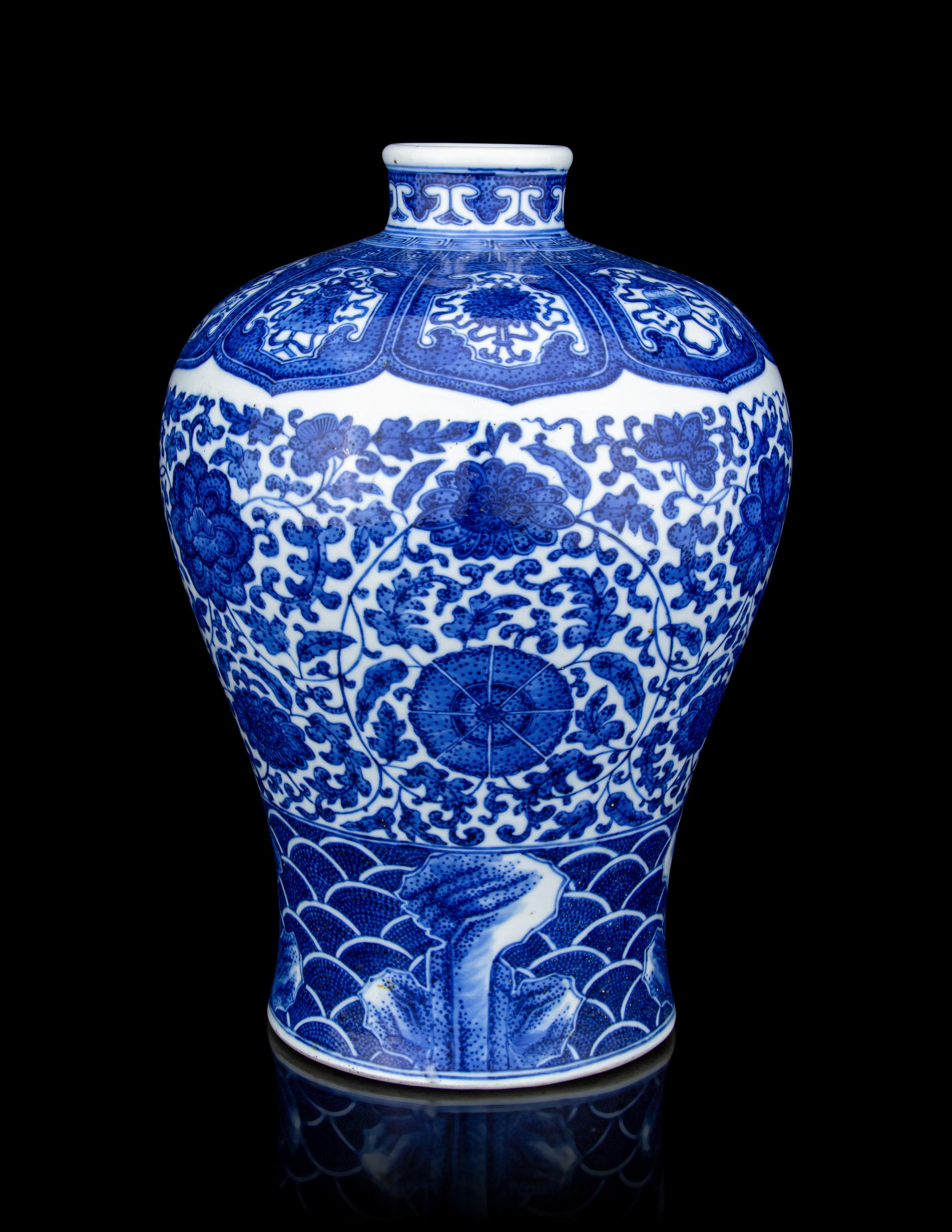 A Blue and White Porcelain Meiping Vase