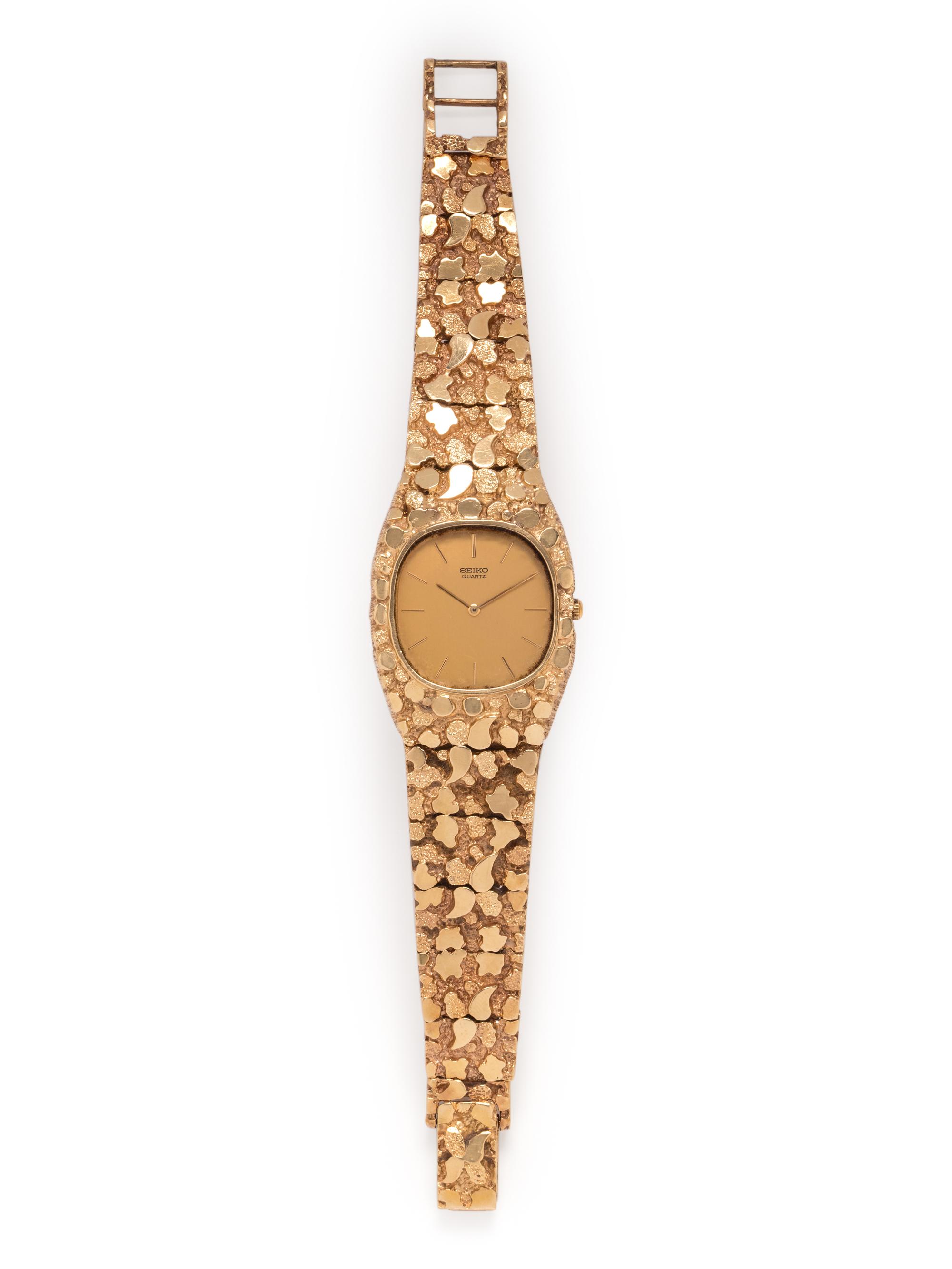 SEIKO, 14K YELLOW GOLD AND STAINLESS STEEL WRISTWATCH