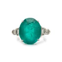 SHREVE & COMPANY, COLOMBIAN EMERALD AND DIAMOND RING