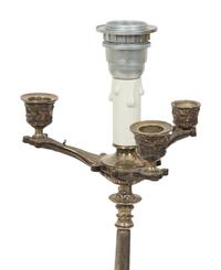 A Pair of Grand Tour Silvered Bronze Candelabra Mounted as Lamps