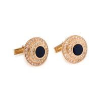 DIAMOND AND ENAMEL CUFFLINKS