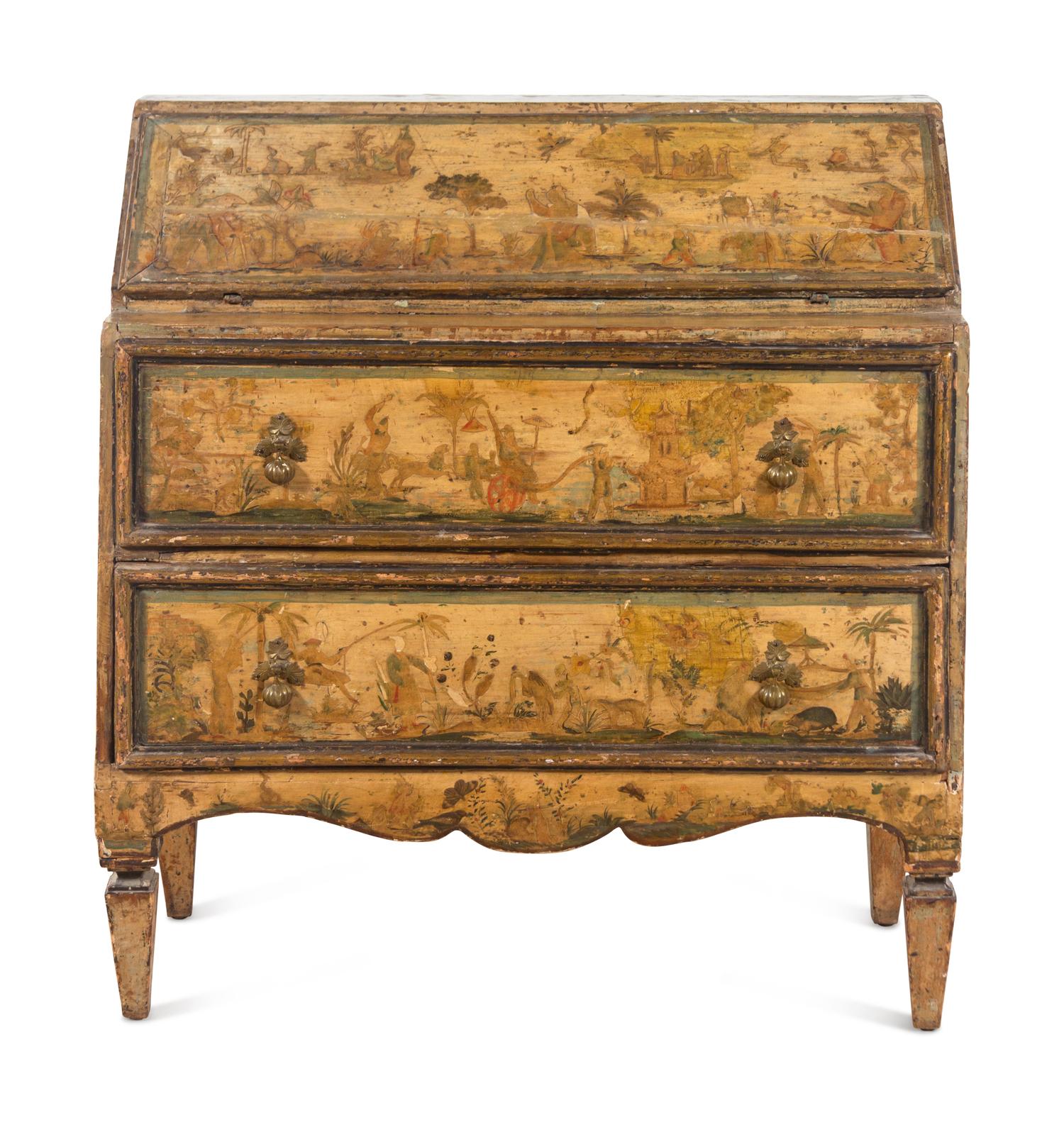 A Venetian Painted Secretary Bureau