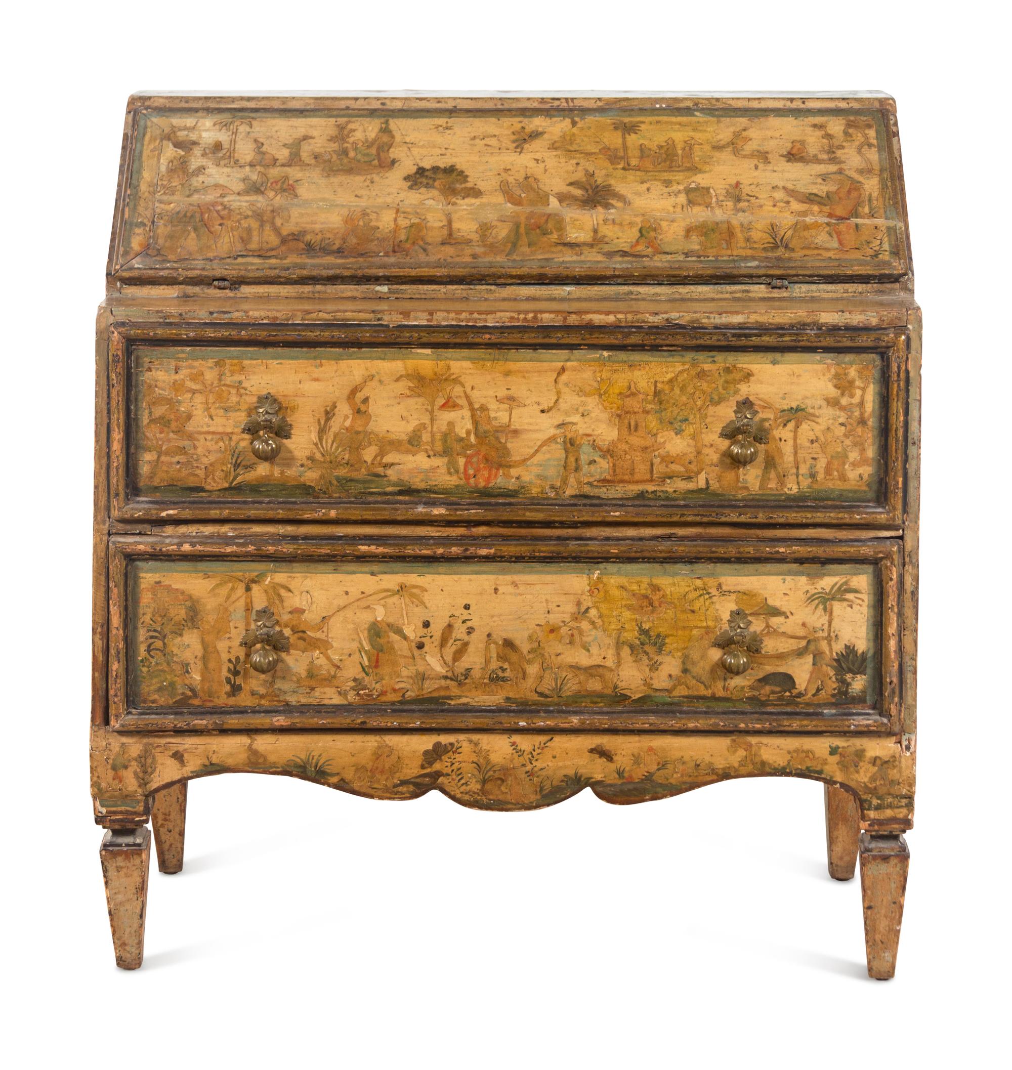 A Venetian Painted Secretary Bureau