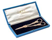 A Pair of English Silver Gilt Grape Shears Length 7 5/8 inches, weight 3 ozt. 79 dwt. — By Garrard, London, 1879