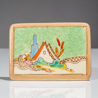 Clarice Cliff (English, 1899–1972) — Three Advertising Plaques, Chalet, Coral Firs and Brookfields patterns