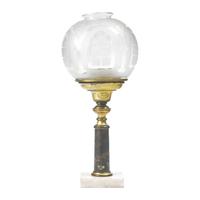 A Brass and Etched Glass Solar Lamp