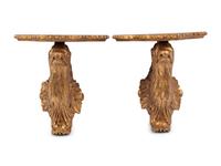 A Pair of Continental Giltwood Eagle Wall Brackets