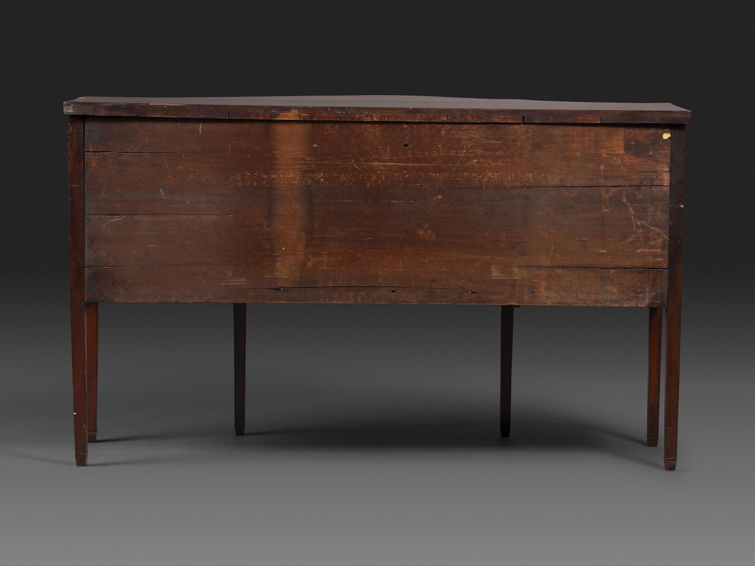 A Federal Fan-Inlaid and Figured Mahogany Serpentine Sideboard