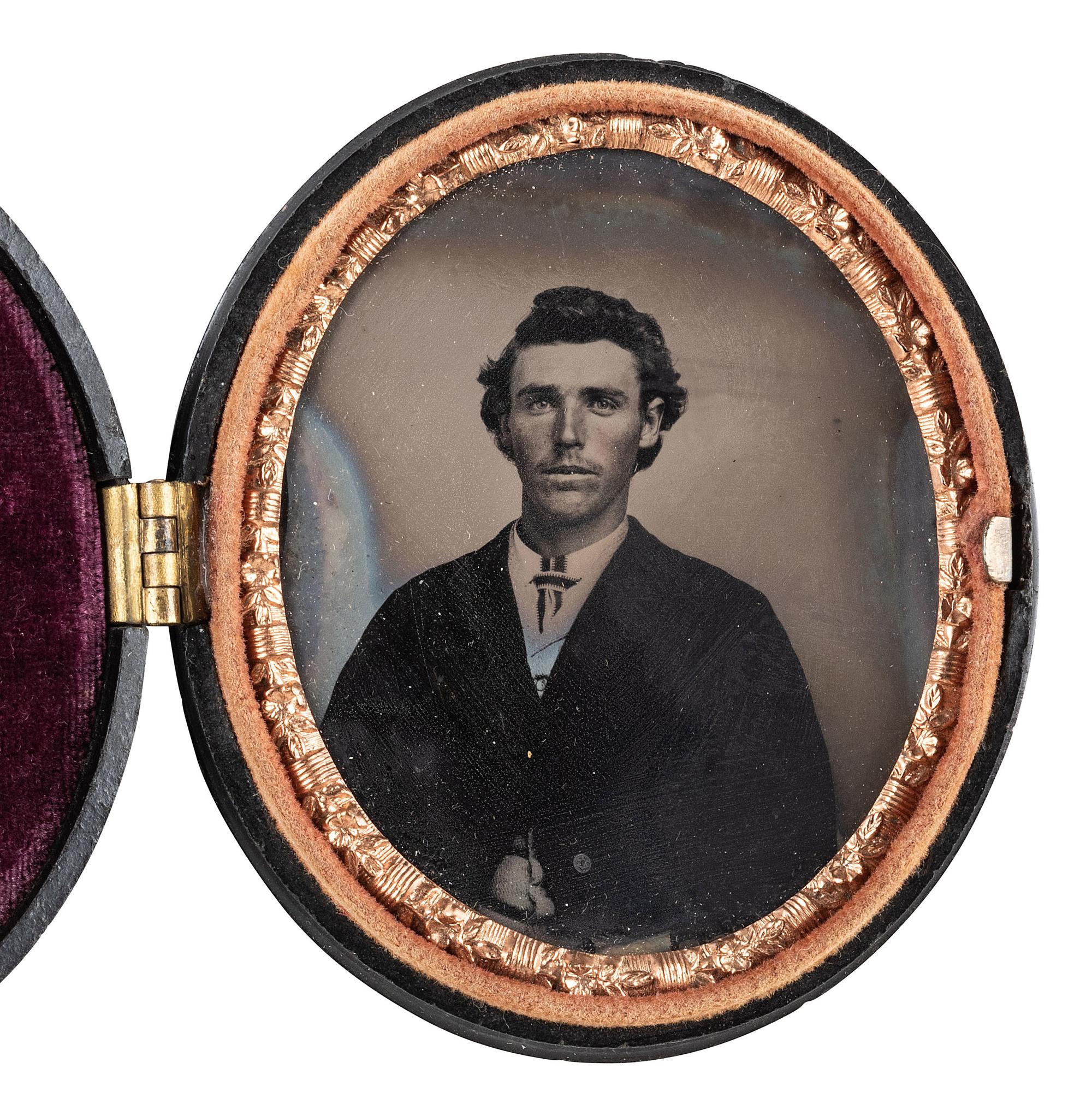 [EARLY PHOTOGRAPHY]. 7 cased images, incl. possible Civil War veteran Joseph H. Eakin, 32nd OVI.