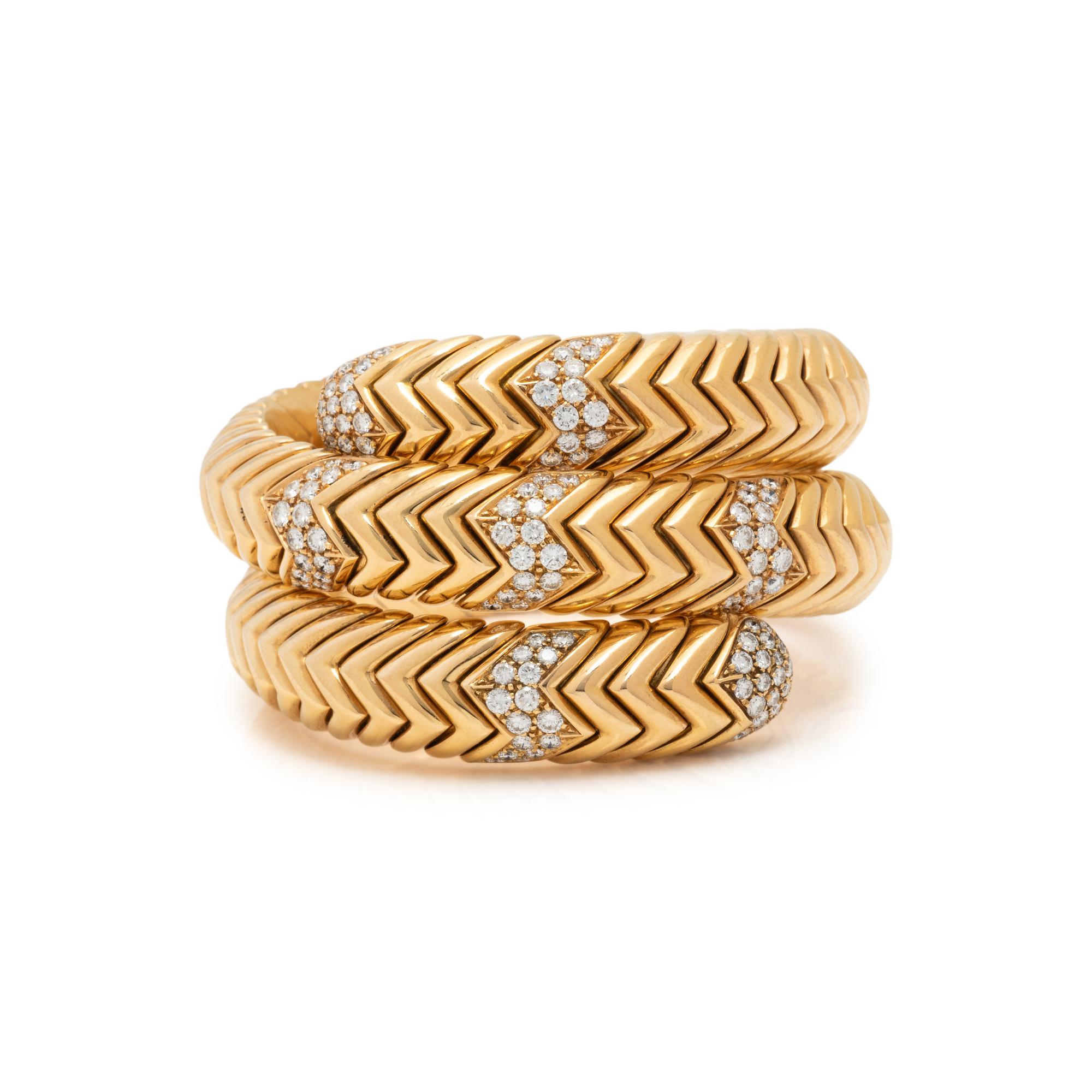 BULGARI, YELLOW GOLD AND DIAMOND 'SPIGA' BRACELET