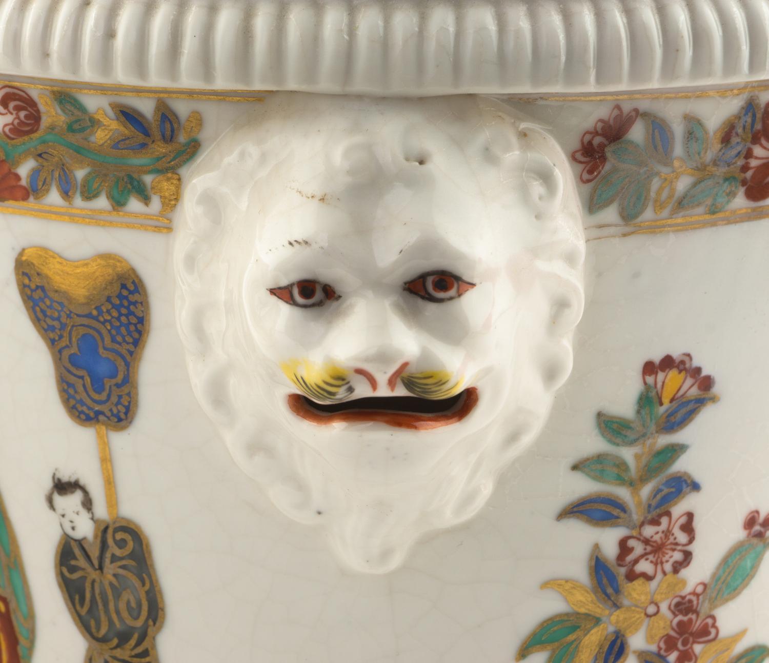 A Pair of French Chinoiserie Decorated Soft-Paste Porcelain Wine Coolers ( Seaux à Bouteille )