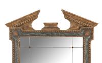 An Italian Neoclassical Style Painted and Parcel Gilt Mirror
