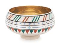 A Russian Silver and Enameled Sugar Bowl