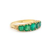 ANTIQUE, EMERALD AND YELLOW GOLD RING