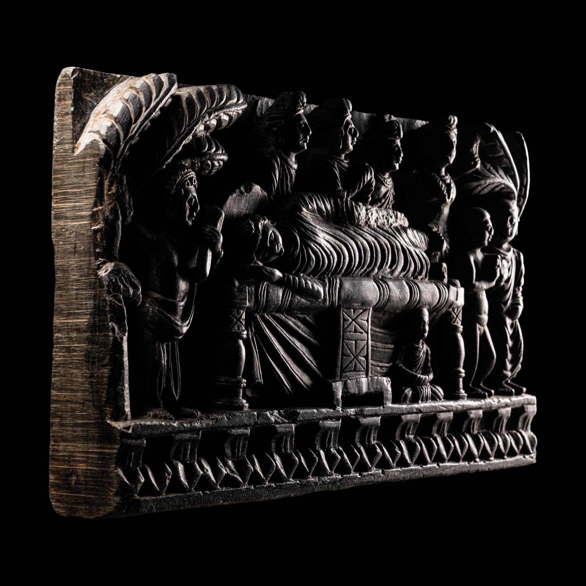 A Gandharan Grey Schist Relief Panel