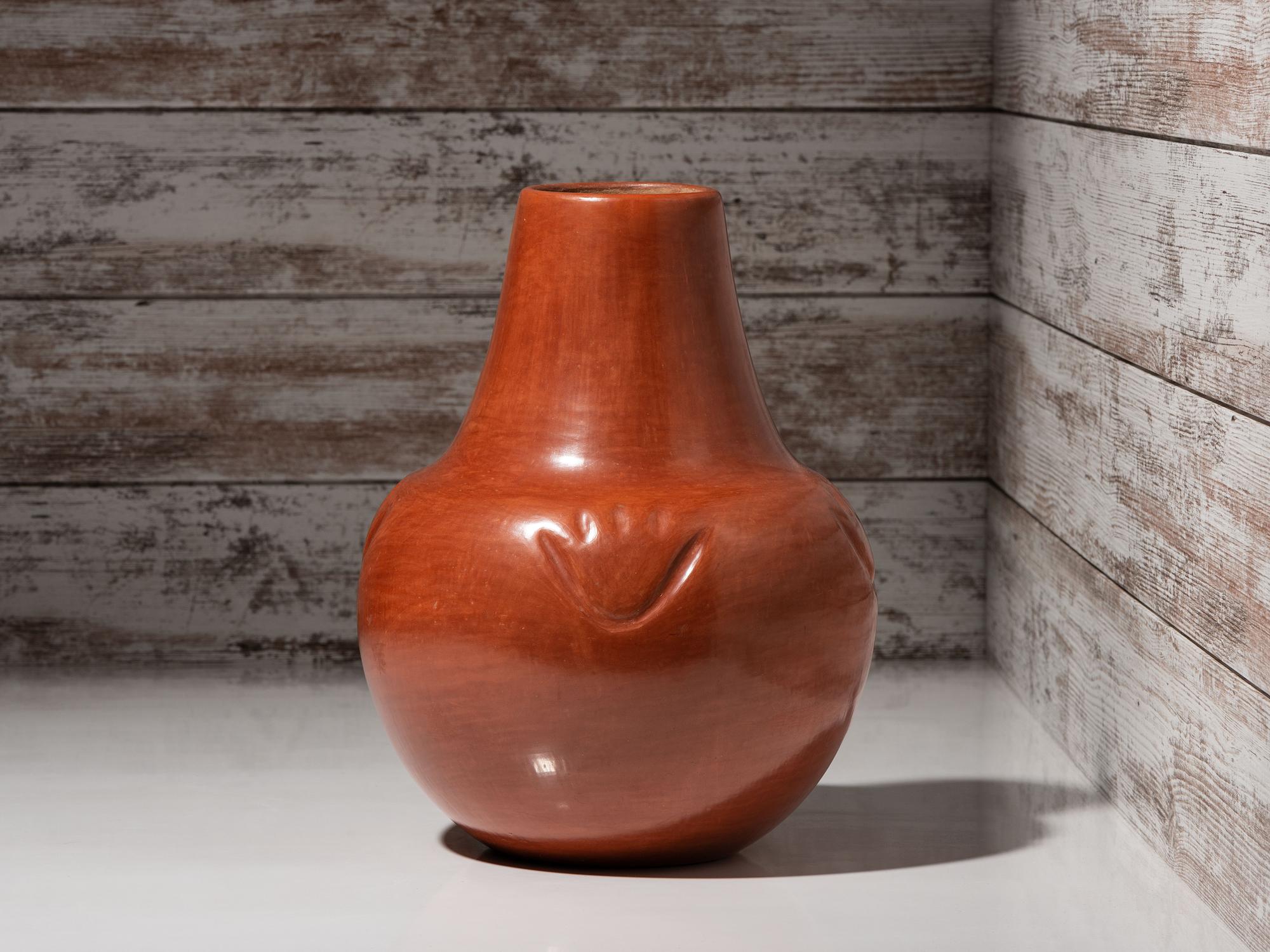 Redware Pottery Jar, Lamp Base