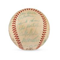 A 1959 Milwaukee Braves Team Signed Autograph Baseball Featuring Hank Aaron (Beckett Authentication Services)
