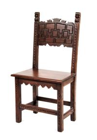 A Jacobean Style Walnut Hall Chair Height 40 1/4 inches.