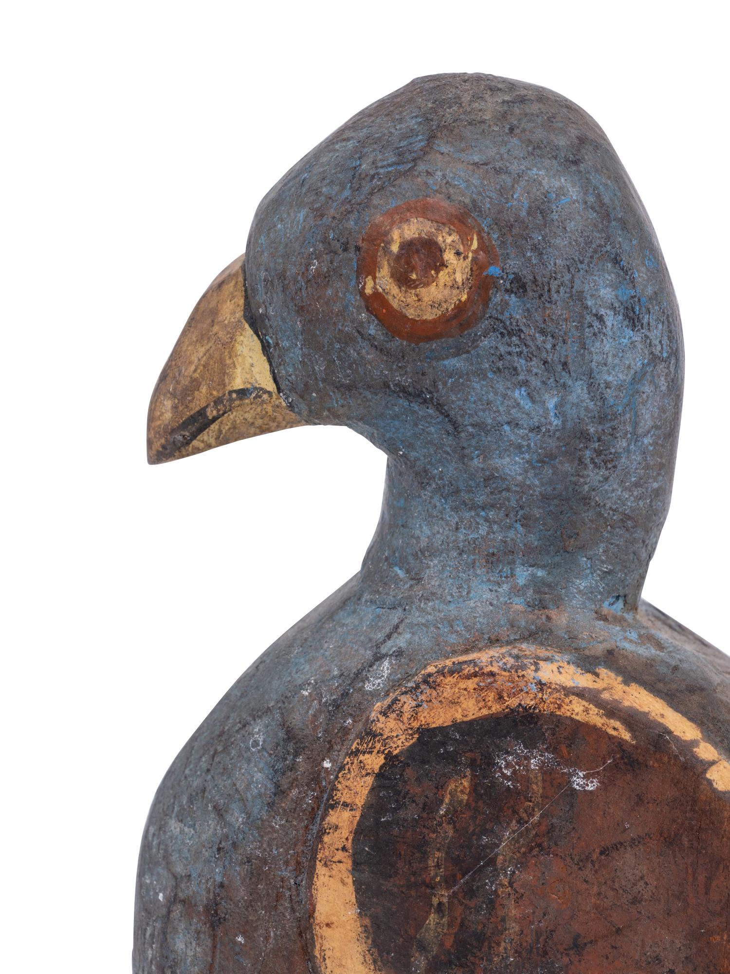 A Pair of Carved and Polychrome Painted Wooden Birds