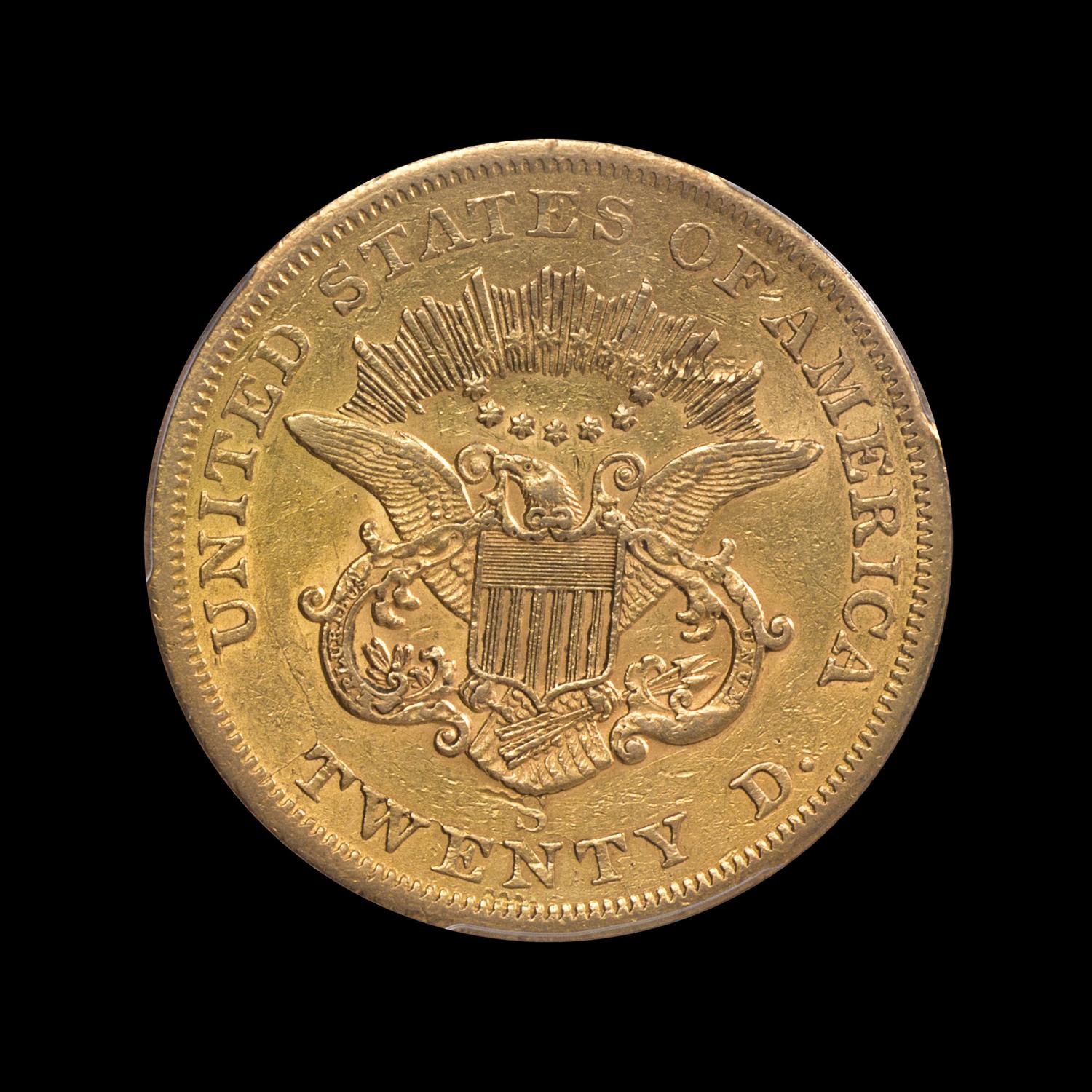 A United States 1854-S Liberty Head $20 Gold Coin
