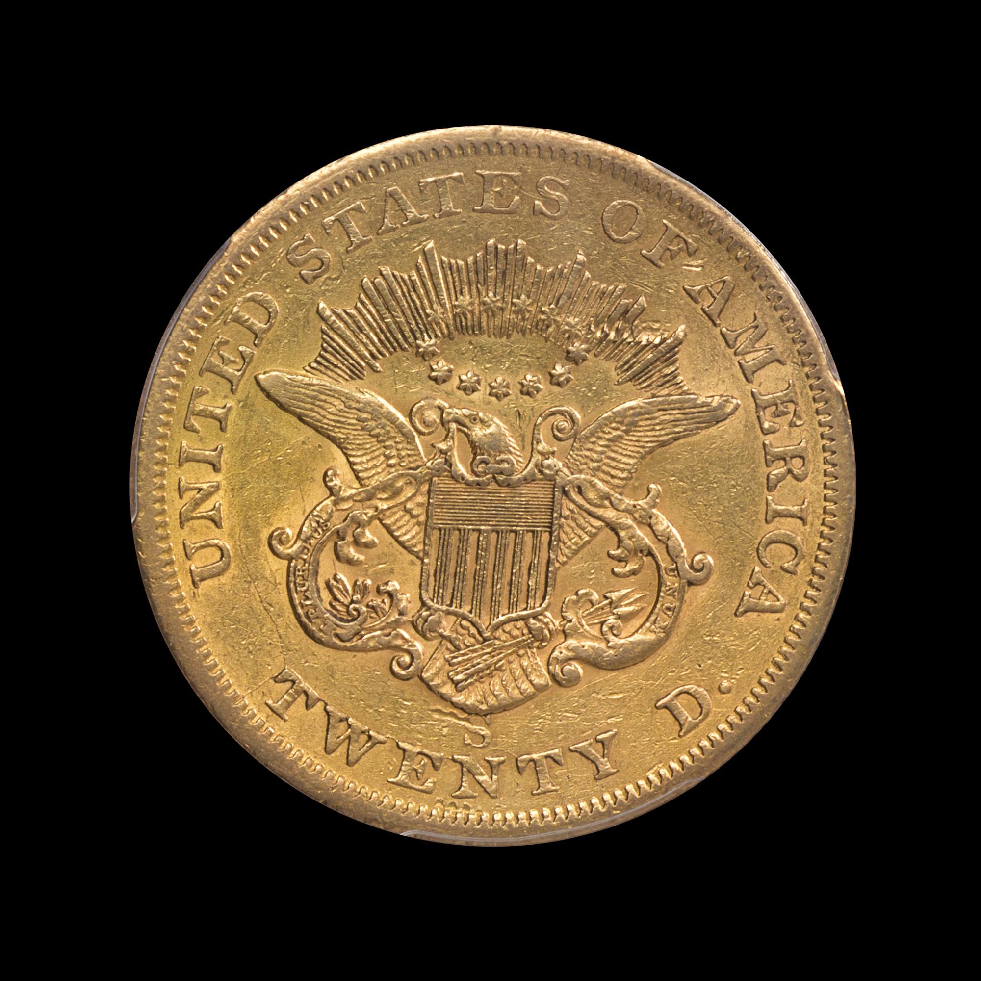 A United States 1854-S Liberty Head $20 Gold Coin