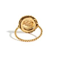 A Neoclassical Gold and Citrine Finger Ring with a Double Bust of Jupiter-Ammon and Juno-Isis