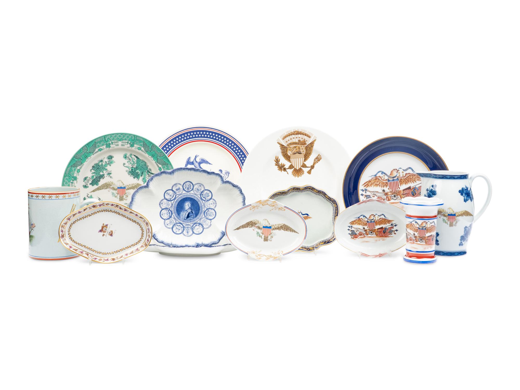 A Collection of Mottahedeh Americana-Themed Porcelain Articles