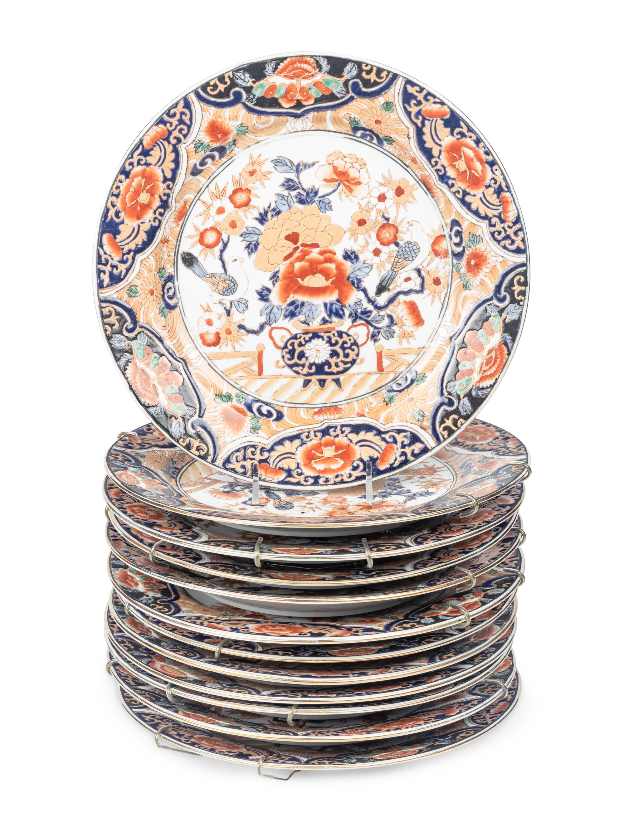 Twelve Japanese Imari Porcelain Plates