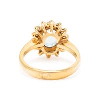 AQUAMARINE AND DIAMOND RING