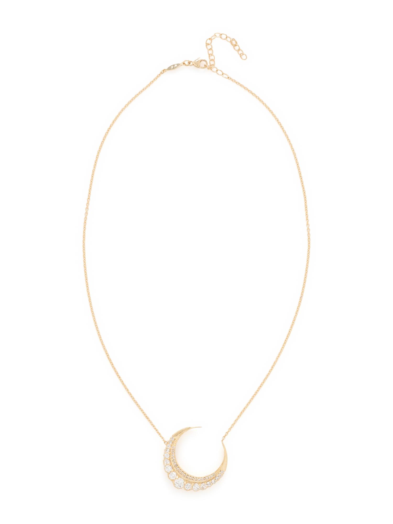 JACQUIE AICHE, YELLOW GOLD AND DIAMOND CRESCENT PENDANT