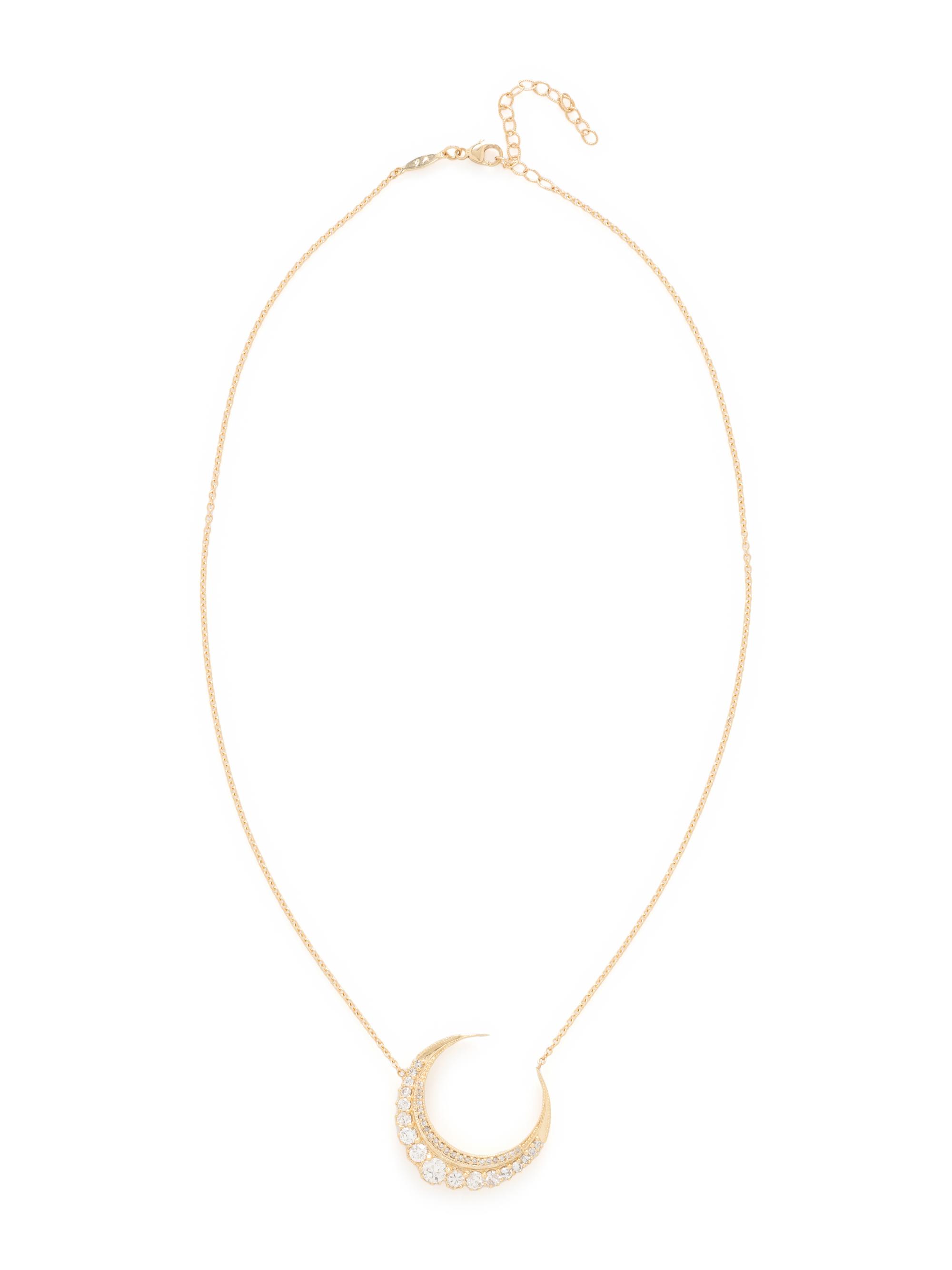 JACQUIE AICHE, YELLOW GOLD AND DIAMOND CRESCENT PENDANT