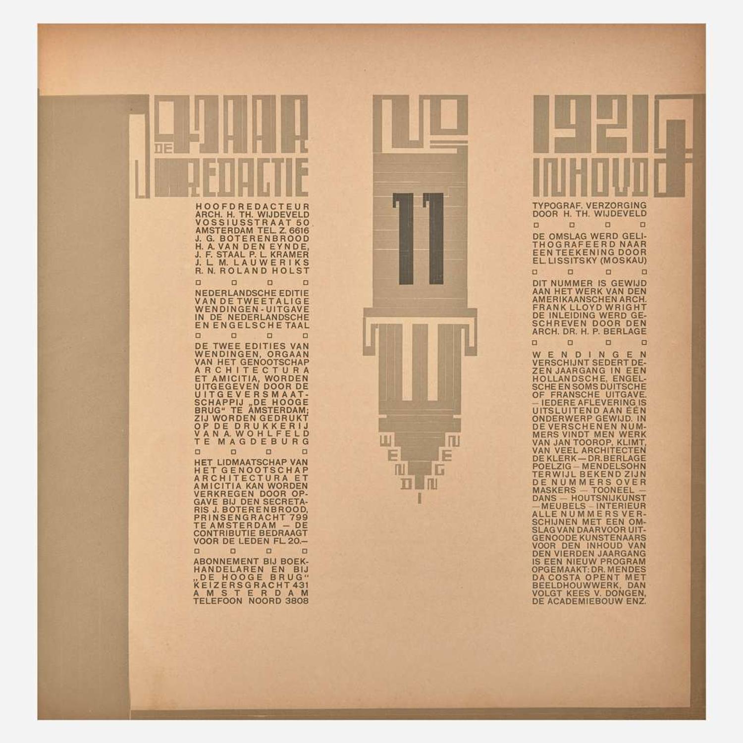 [Architecture] [Wright, Frank Lloyd, and El Lissitzky] Wendingen