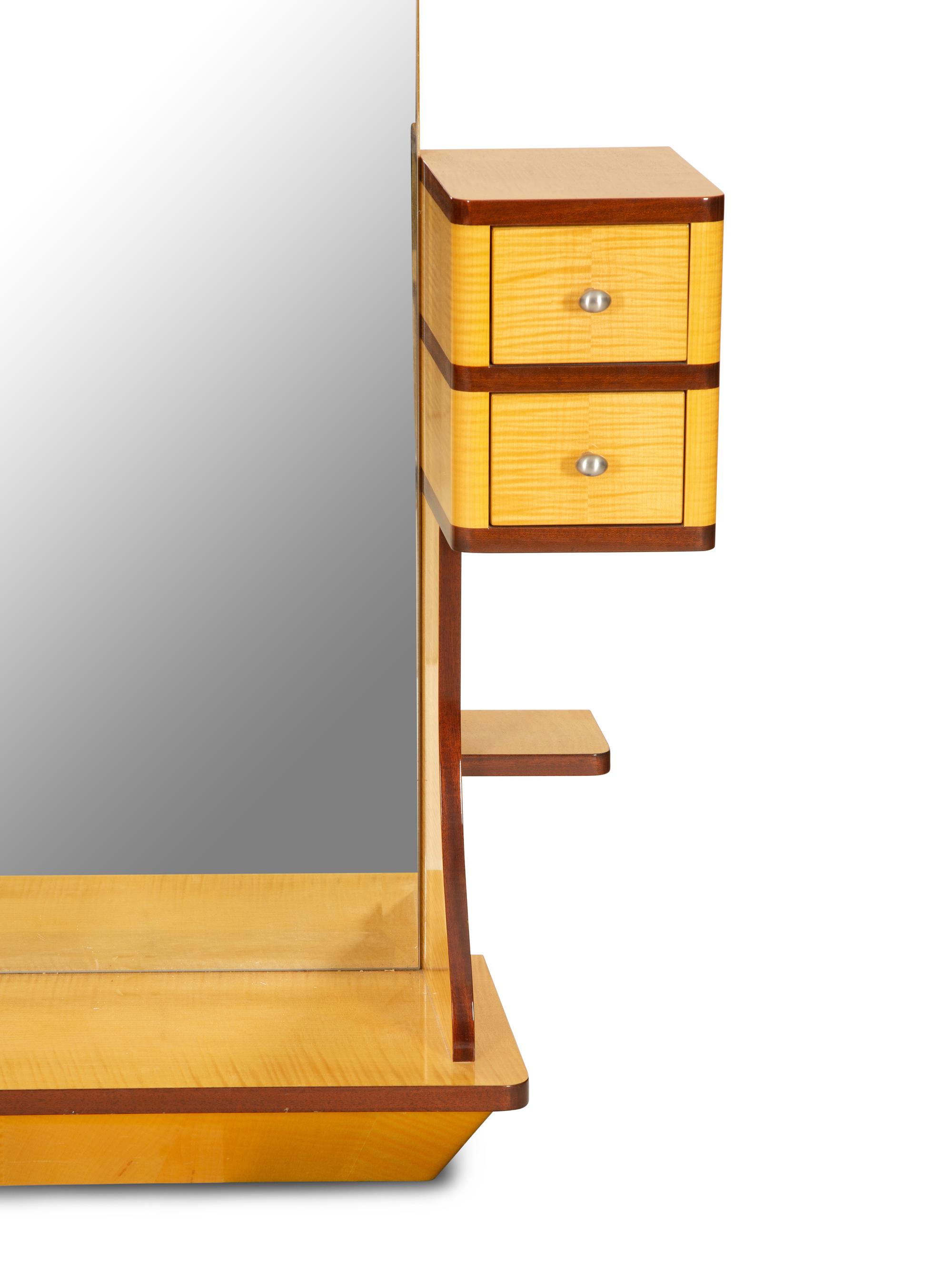 An Art Deco Style Satinwood Vanity with Mirror Back — 20th Century