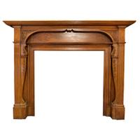 A Heavily Carved Oak Half Mantel 72.5" W x 12" D x 57.5" H — England, Circa 1880