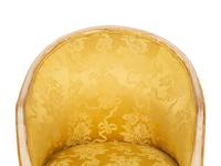 A Louis XV Style Painted and Parcel Gilt Barrel Back Bergere