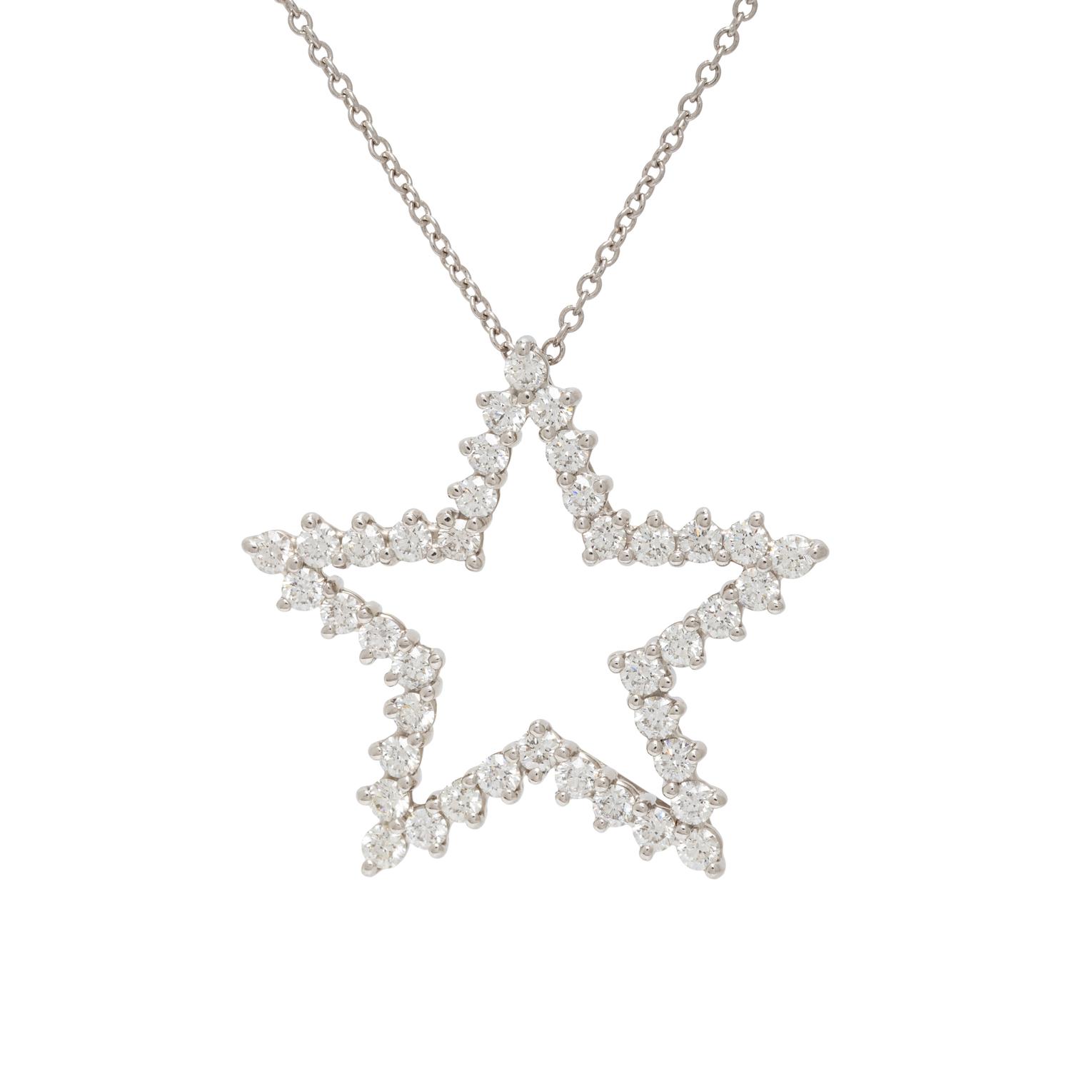 TIFFANY & CO., PLATINUM AND DIAMOND STAR PENDANT NECKLACE