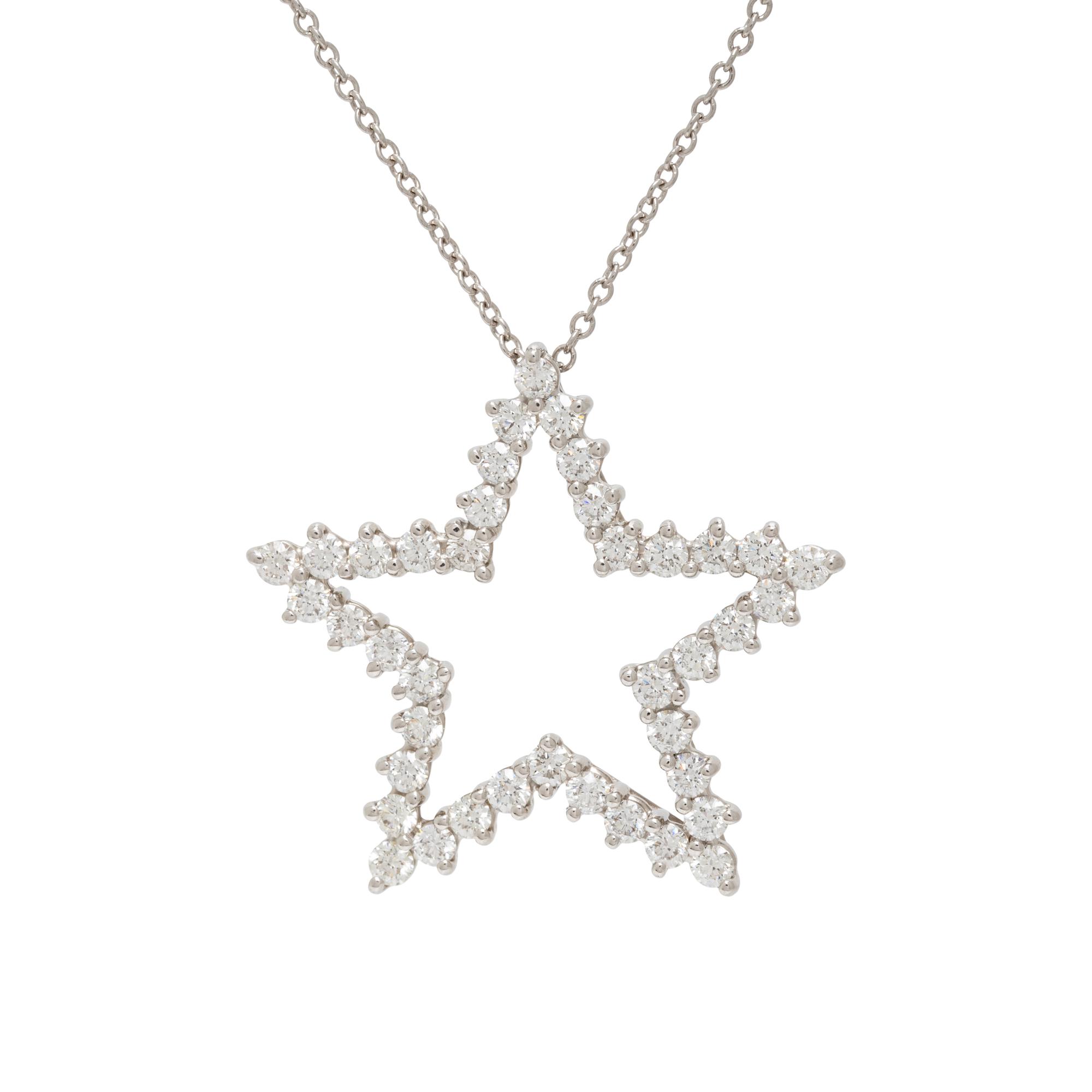 TIFFANY & CO., PLATINUM AND DIAMOND STAR PENDANT NECKLACE