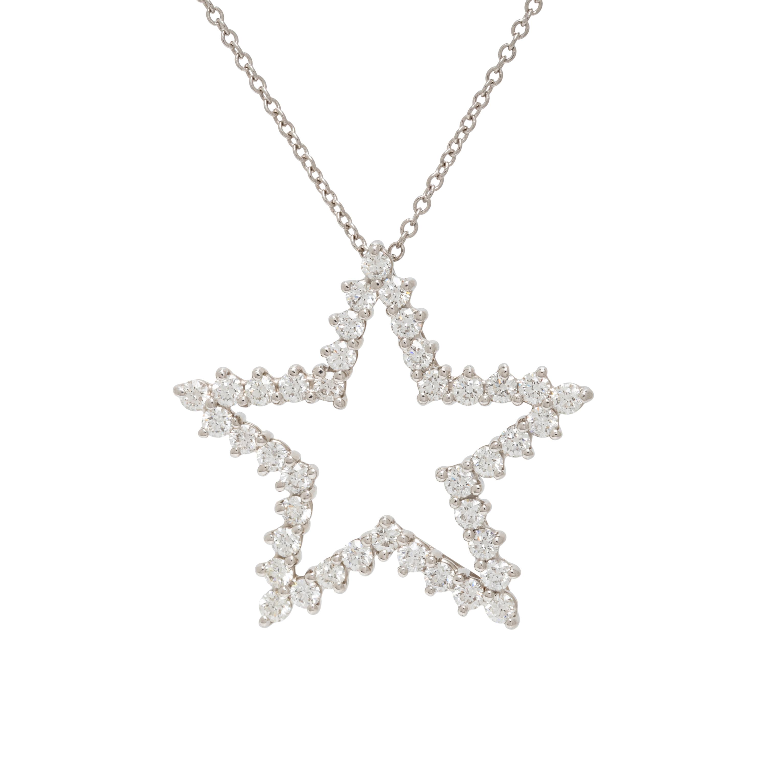 TIFFANY & CO., PLATINUM AND DIAMOND STAR PENDANT NECKLACE