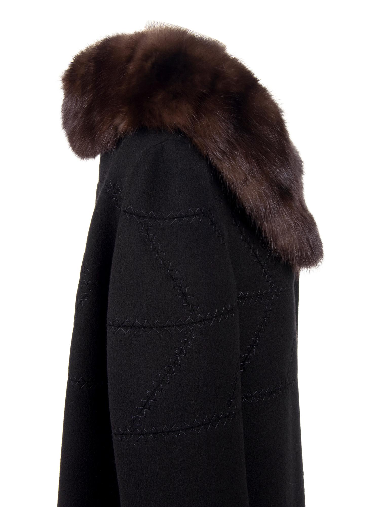 J. Mendel Cashmere Coat with Sable Collar